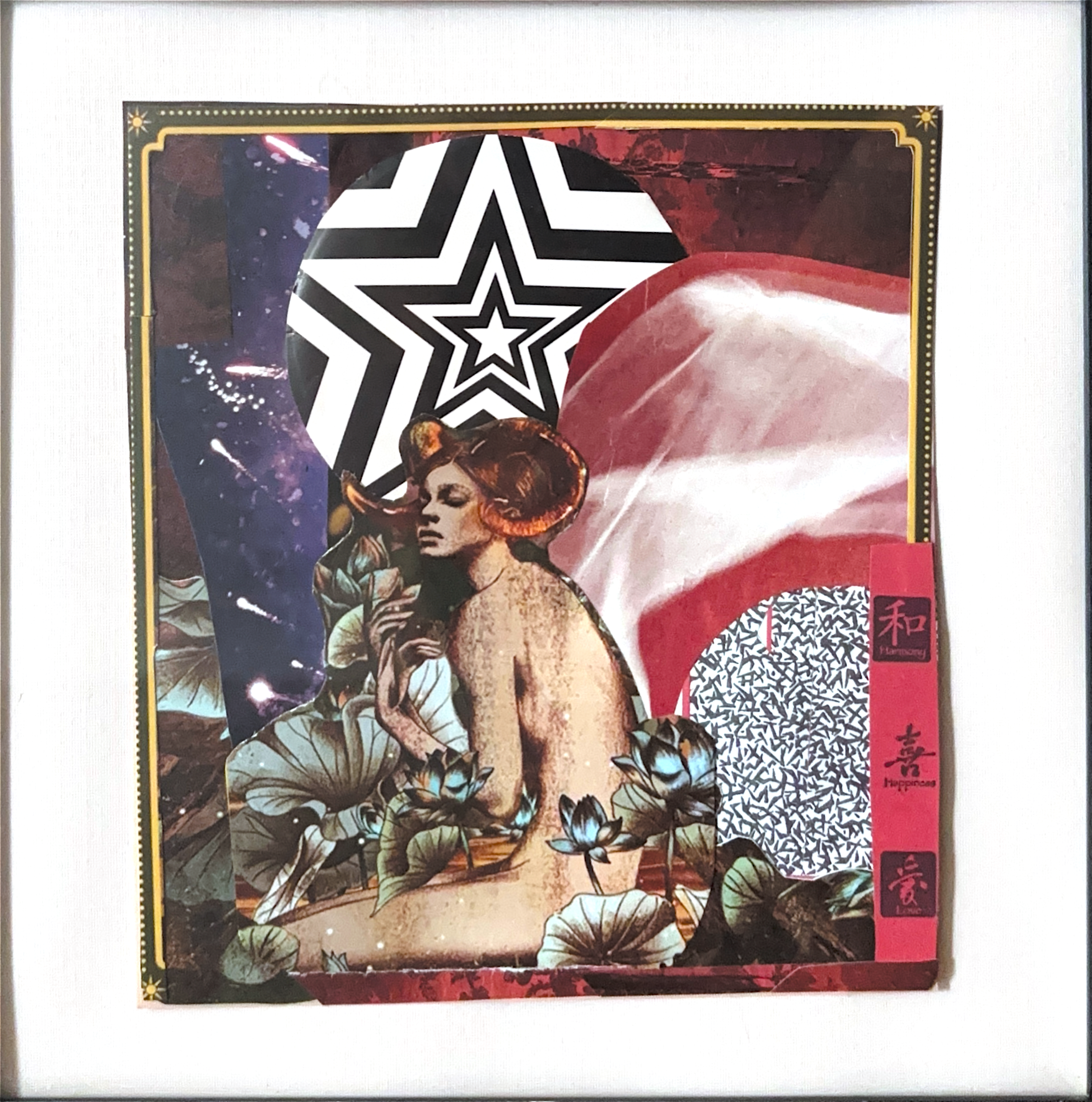 Aries Stellium - Original Collage (Framed - 9.5" x 9.5")