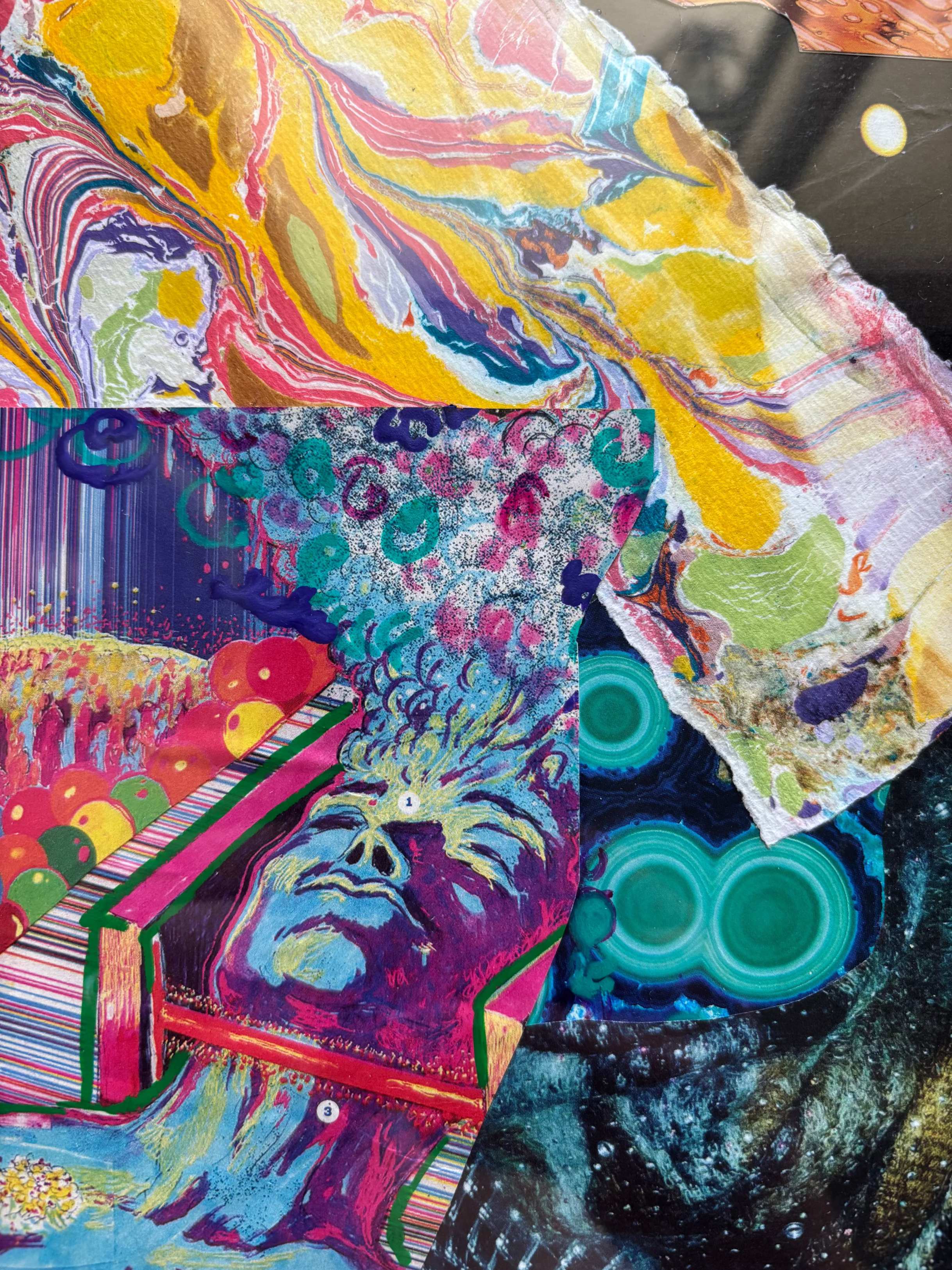 Cosmic Dreamer - Original Collage (Framed - 13" x 13")