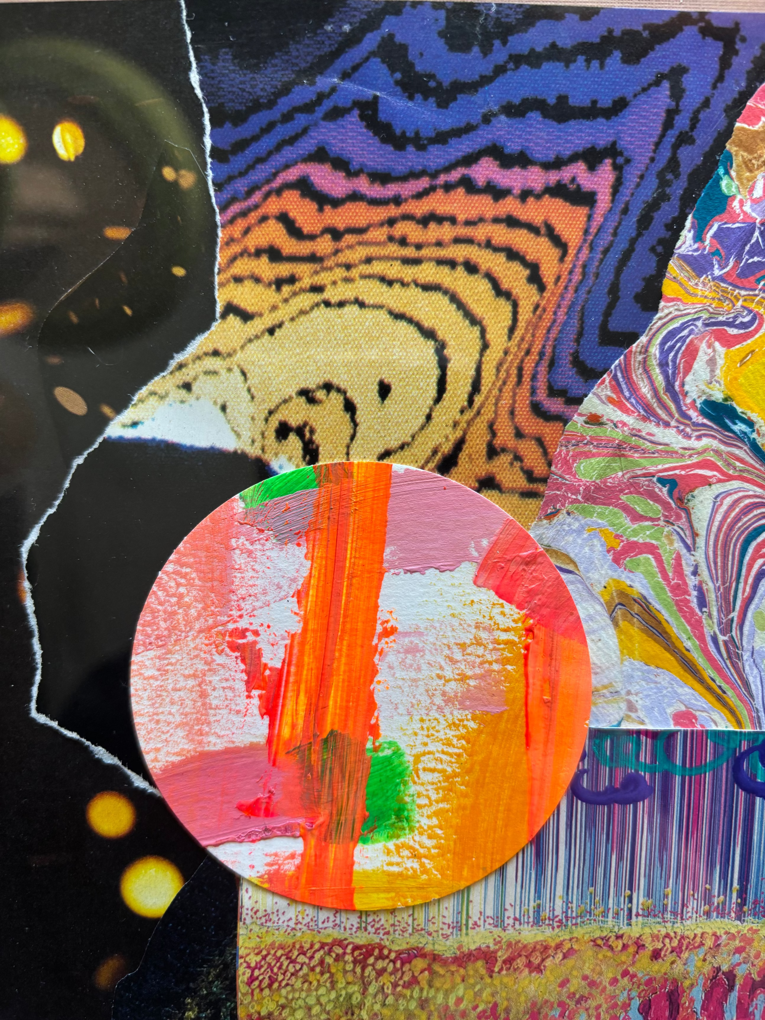 Cosmic Dreamer - Original Collage (Framed - 13" x 13")