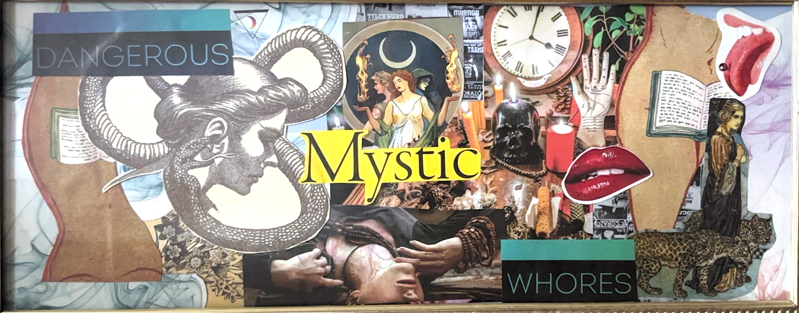 Dangerous Mystic Whores - Original Collage (Framed - 14" x 7")