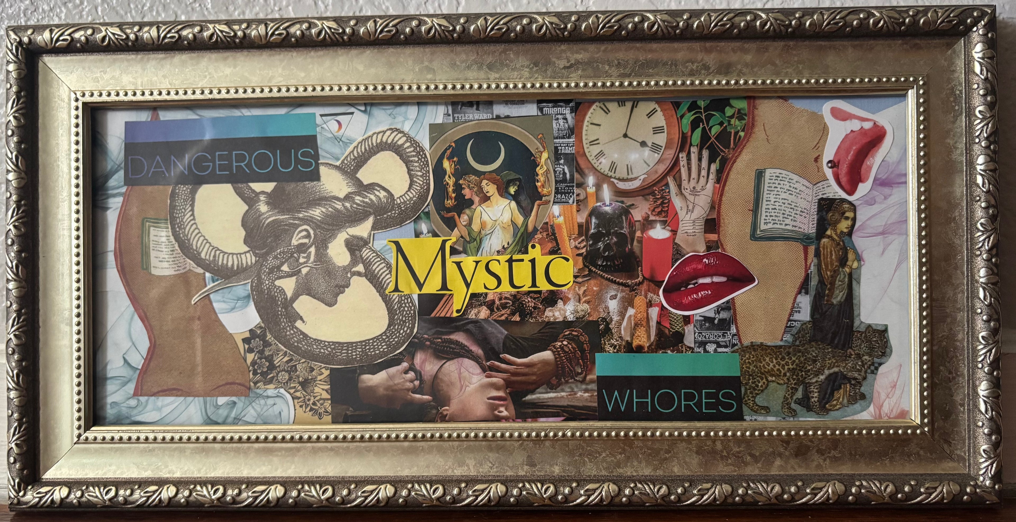 Dangerous Mystic Whores - Original Collage (Framed - 14" x 7")
