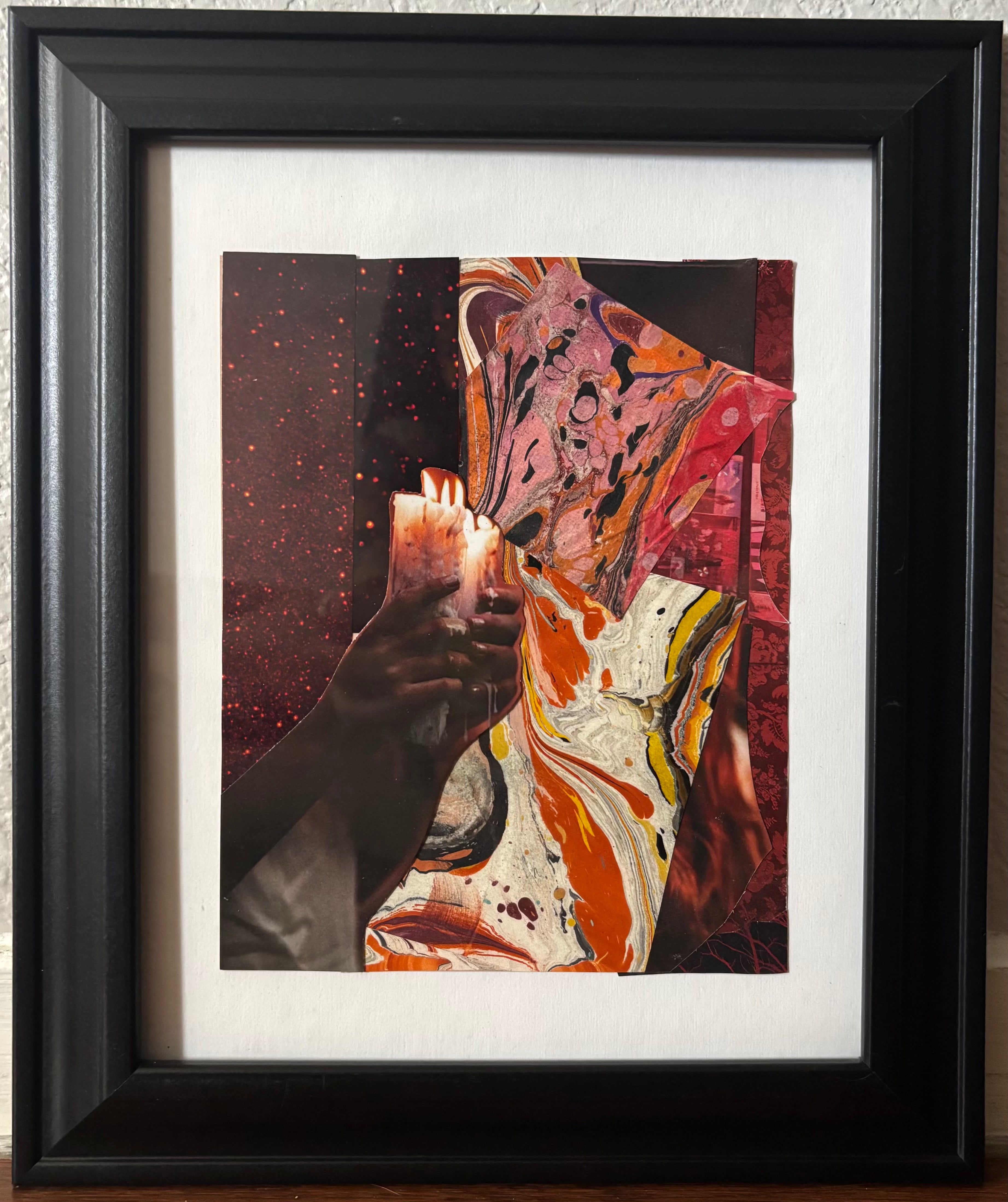 Dispelling Shadows - Original Collage (Framed - 10" x 12 in")