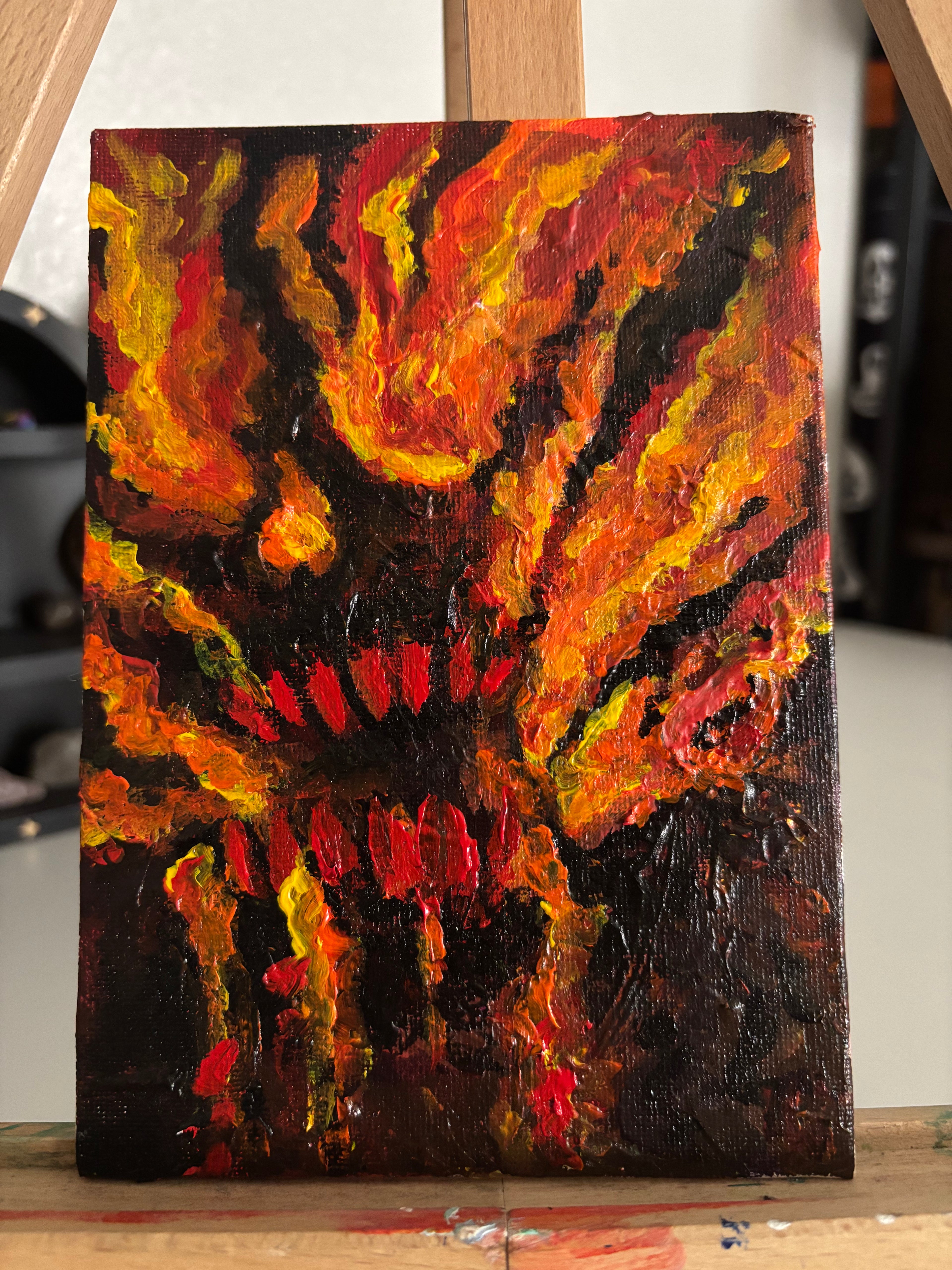 EXPLODE! - Original Painting on a Canvas Panel (5" x 7")