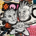 three different stickers, one for each creature in the Goblin Gang trio