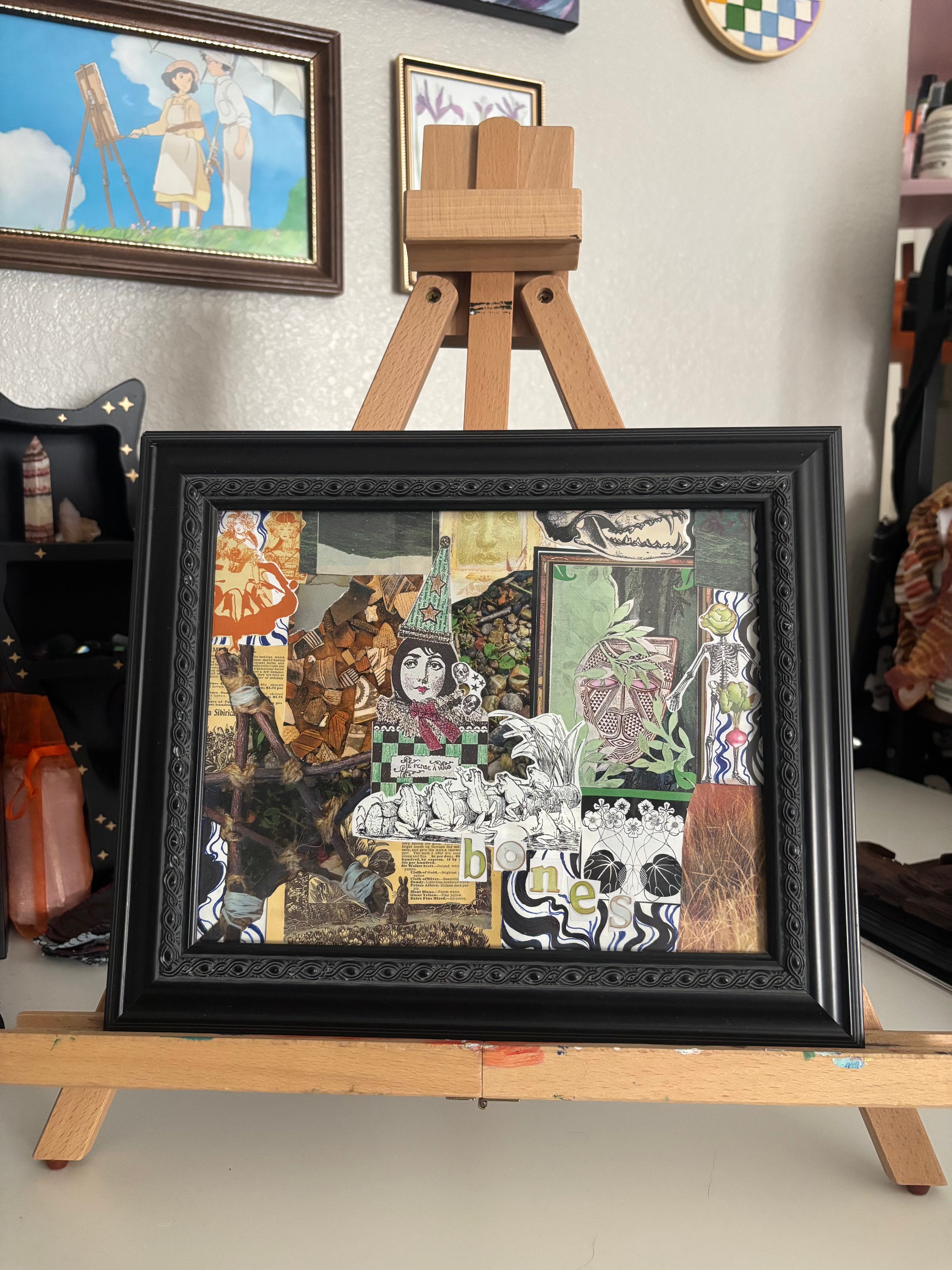 Sacred Bones - Original Collage (Framed 12.5" x 10.5")