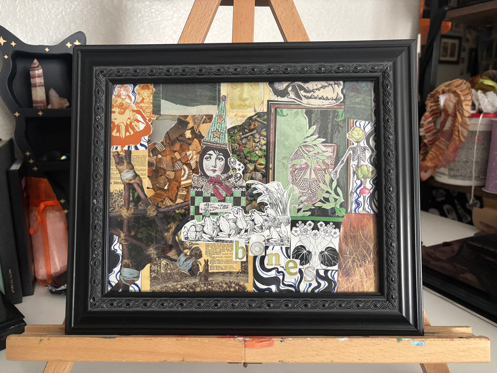 Sacred Bones - Original Collage (Framed 12.5" x 10.5")