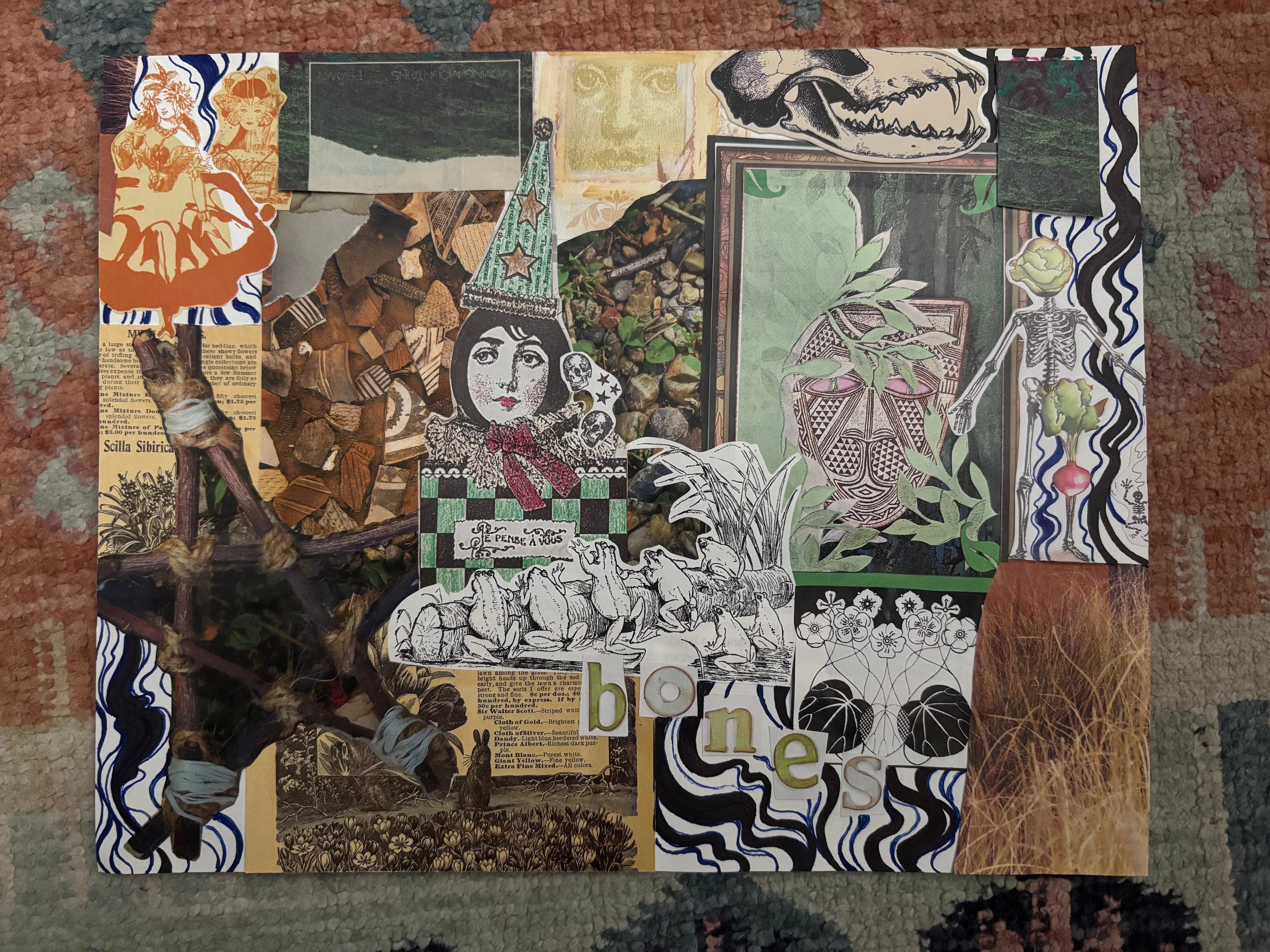 Sacred Bones - Original Collage (Framed 12.5" x 10.5")