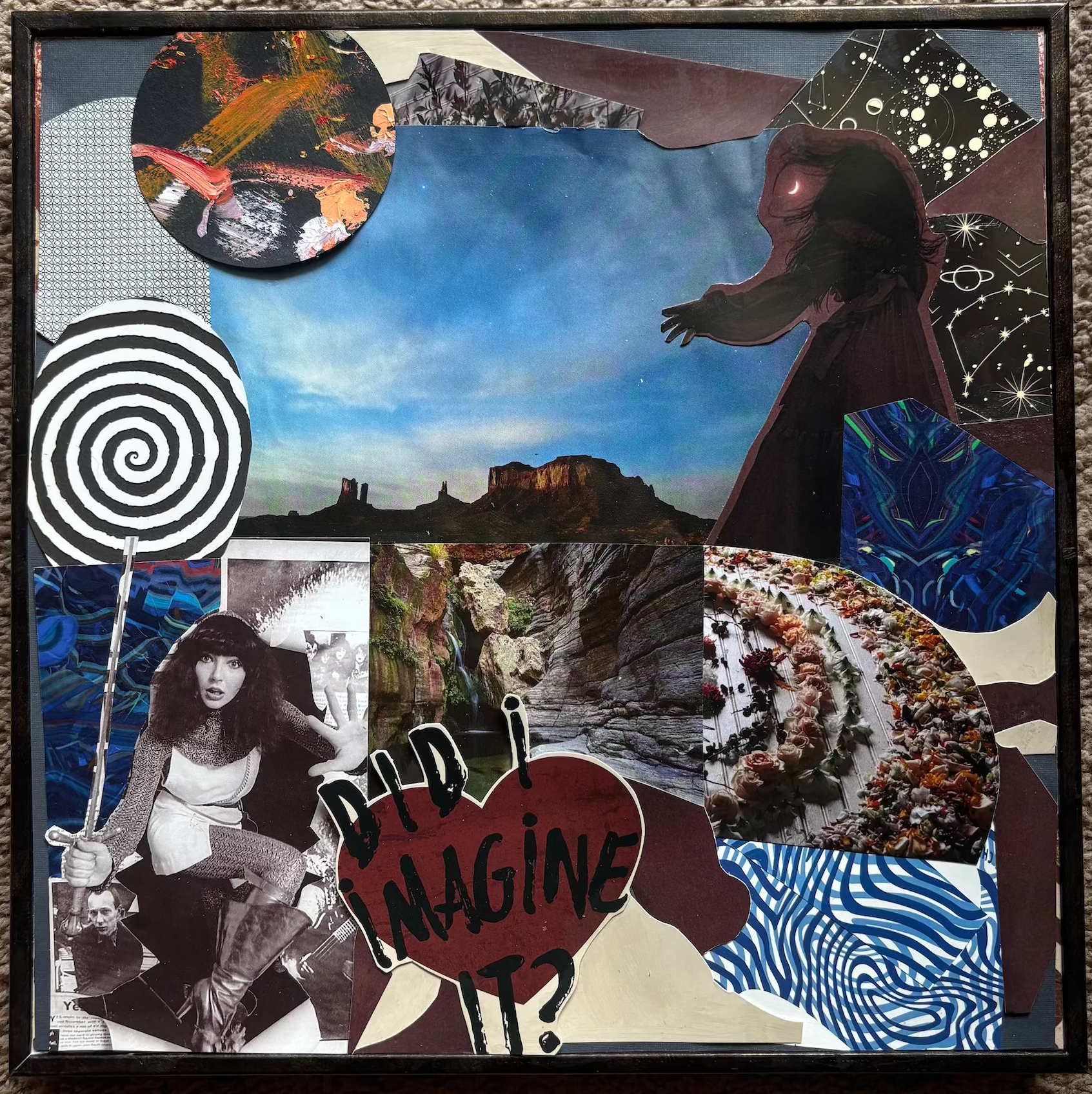 Did I Imagine It? - Original Collage (Framed - 12" x 12")
