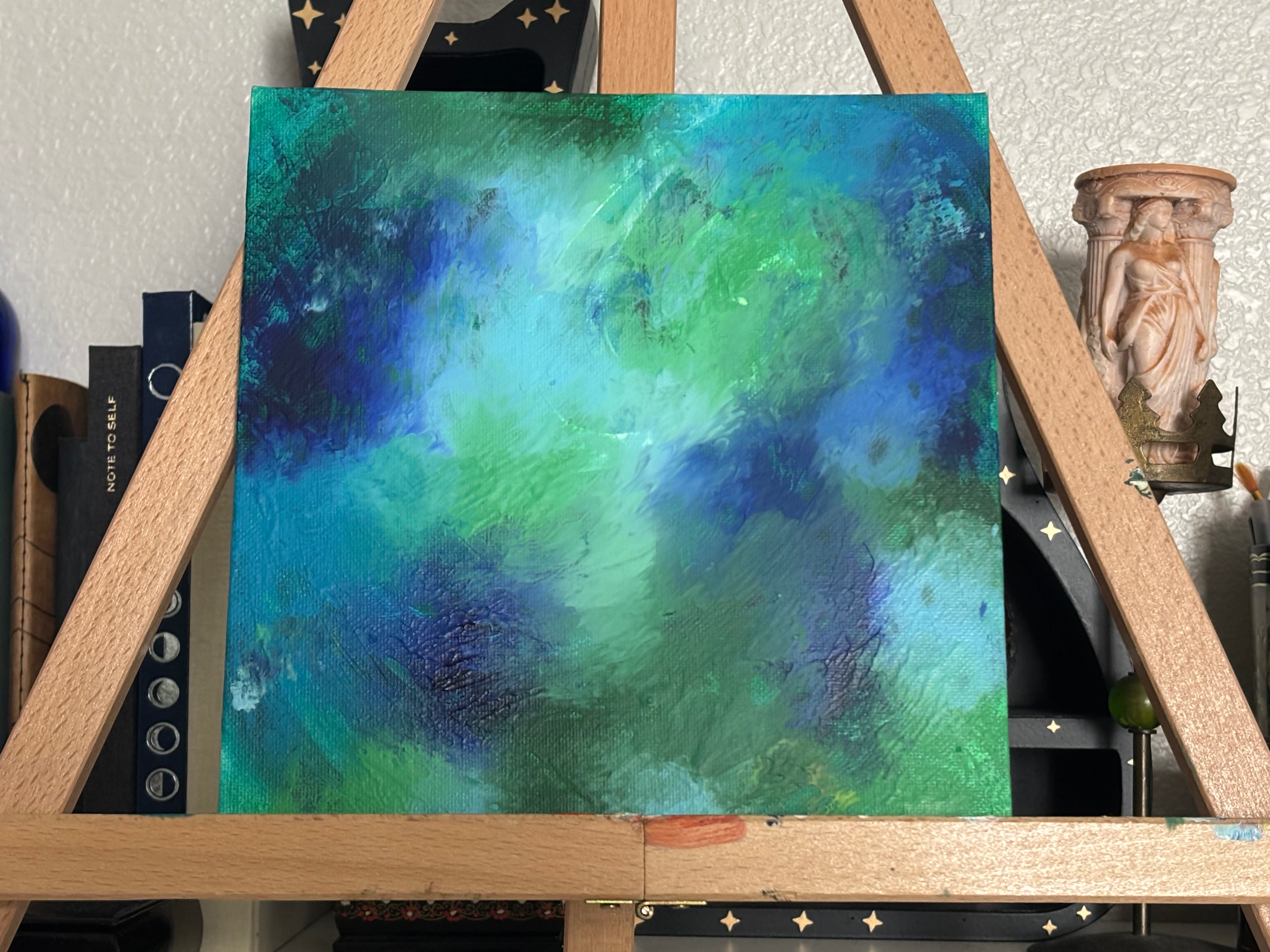 Pond Meadow - Original Painting on Canvas Panel (8" x 8")