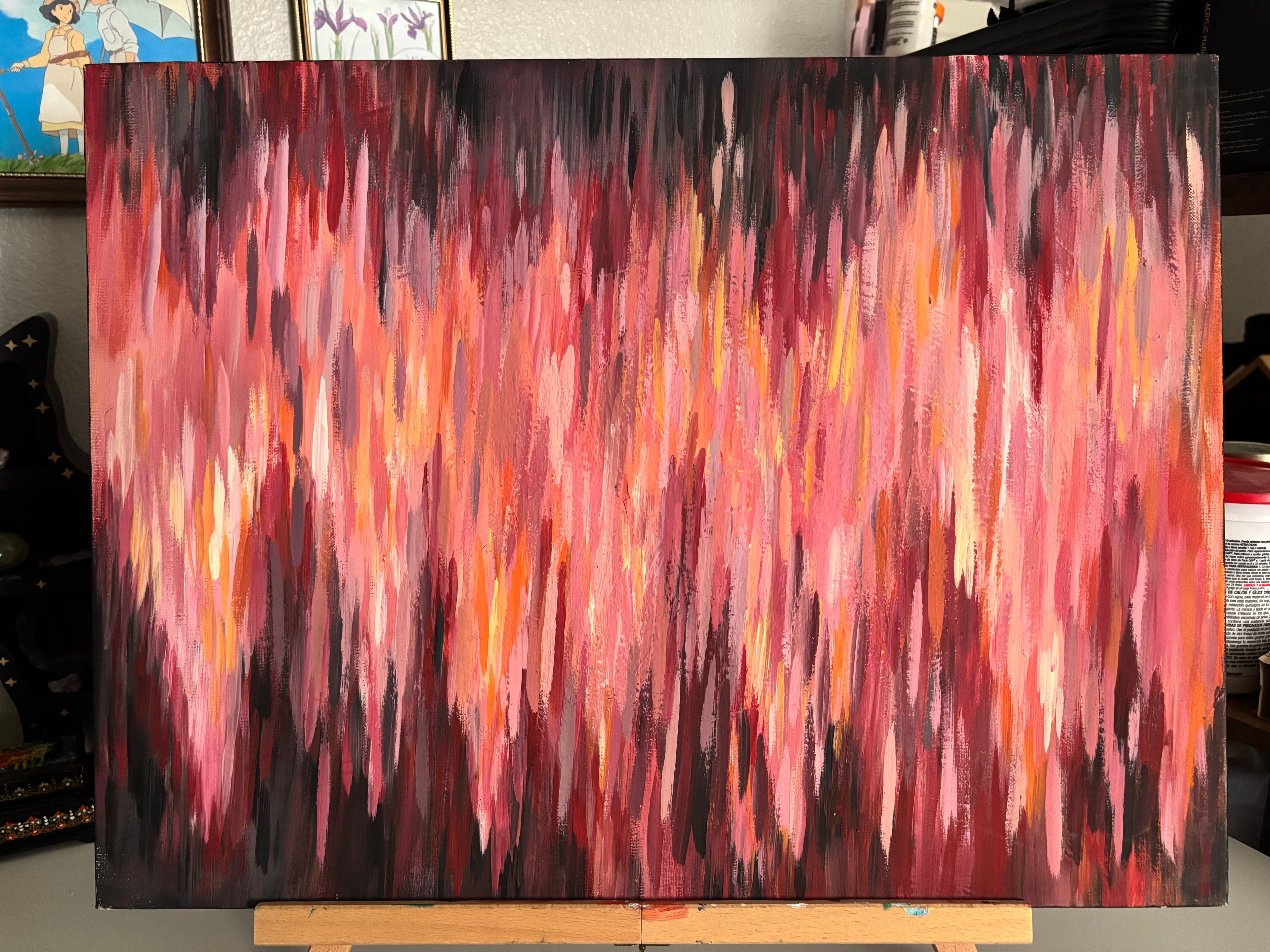 Radio Static of a Mind on Fire - Original Painting on Stretched Canvas (18" x 24")