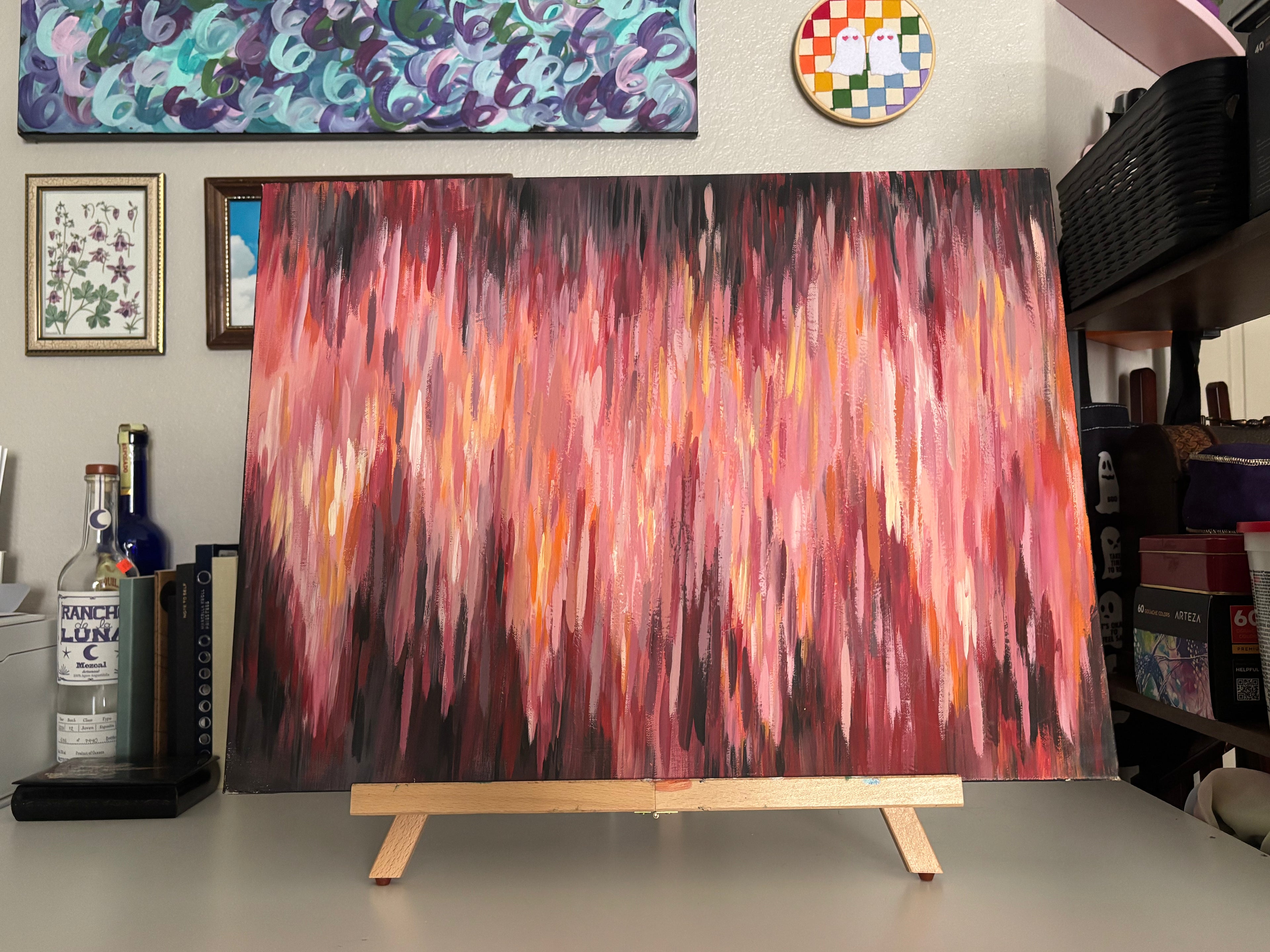 Radio Static of a Mind on Fire - Original Painting on Stretched Canvas (18" x 24")