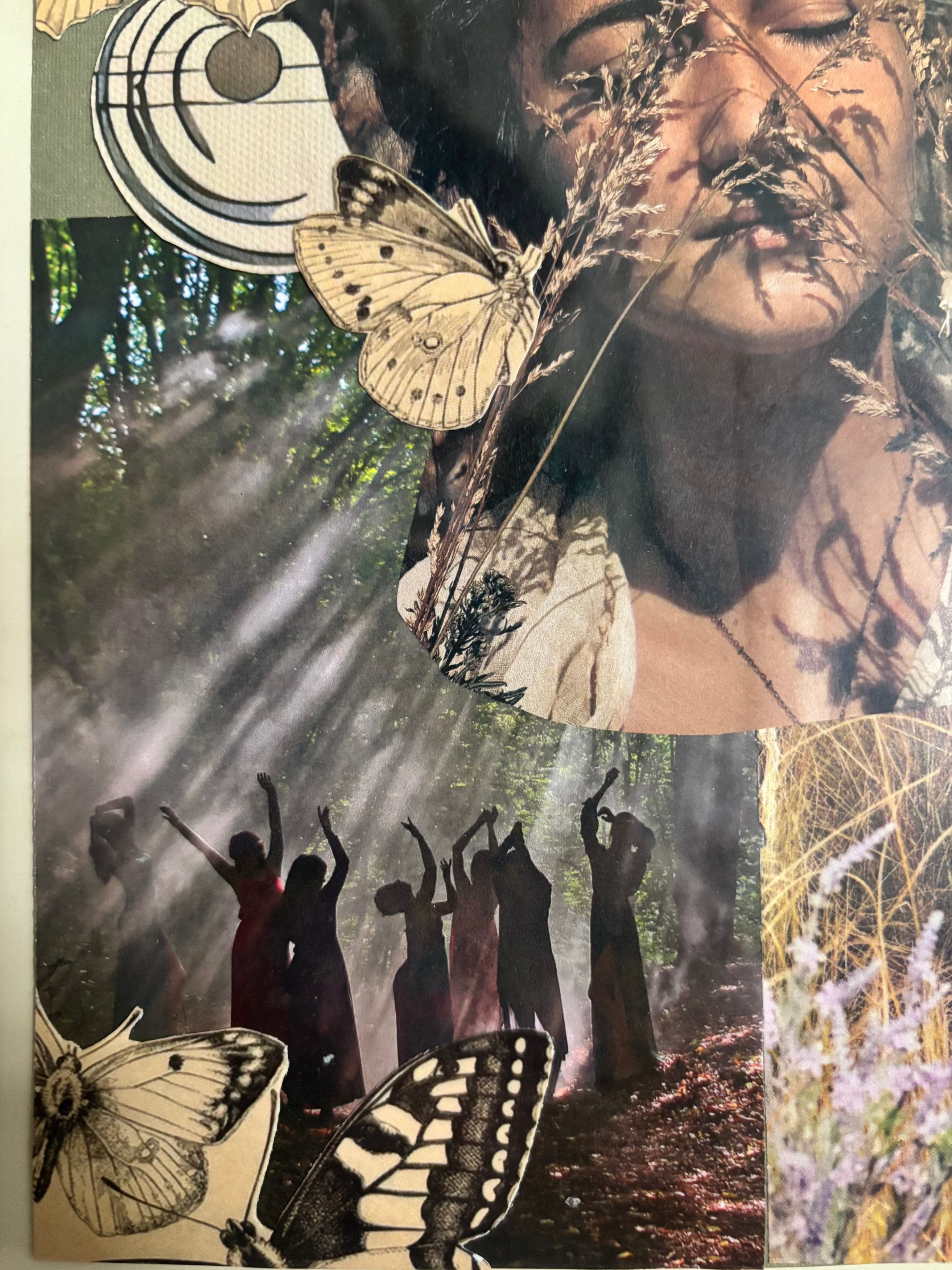 Warmth of the Sun // Spirit's Embrace - Original Collage (Framed - 9.5" x 13.5")