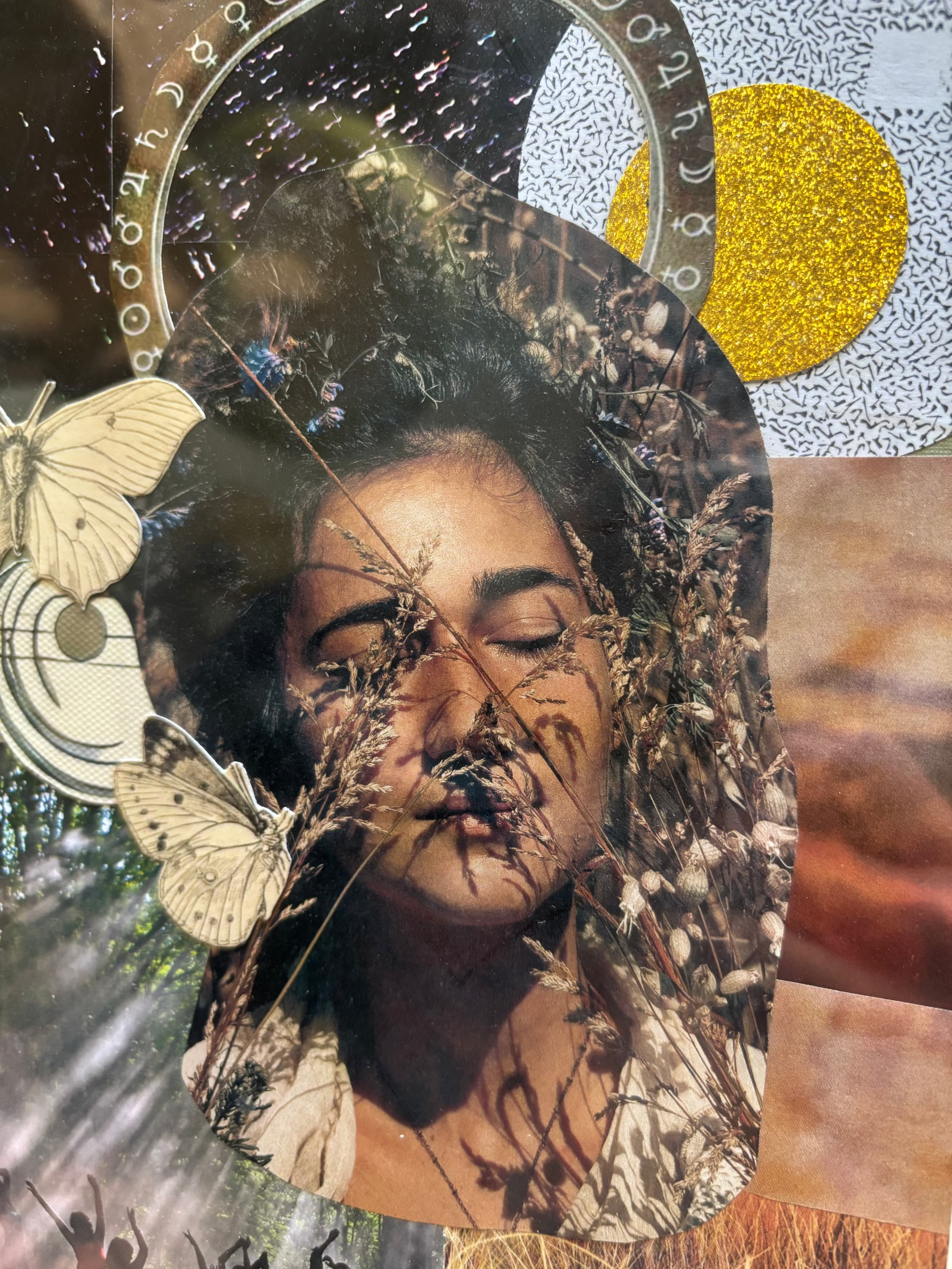 Warmth of the Sun // Spirit's Embrace - Original Collage (Framed - 9.5" x 13.5")