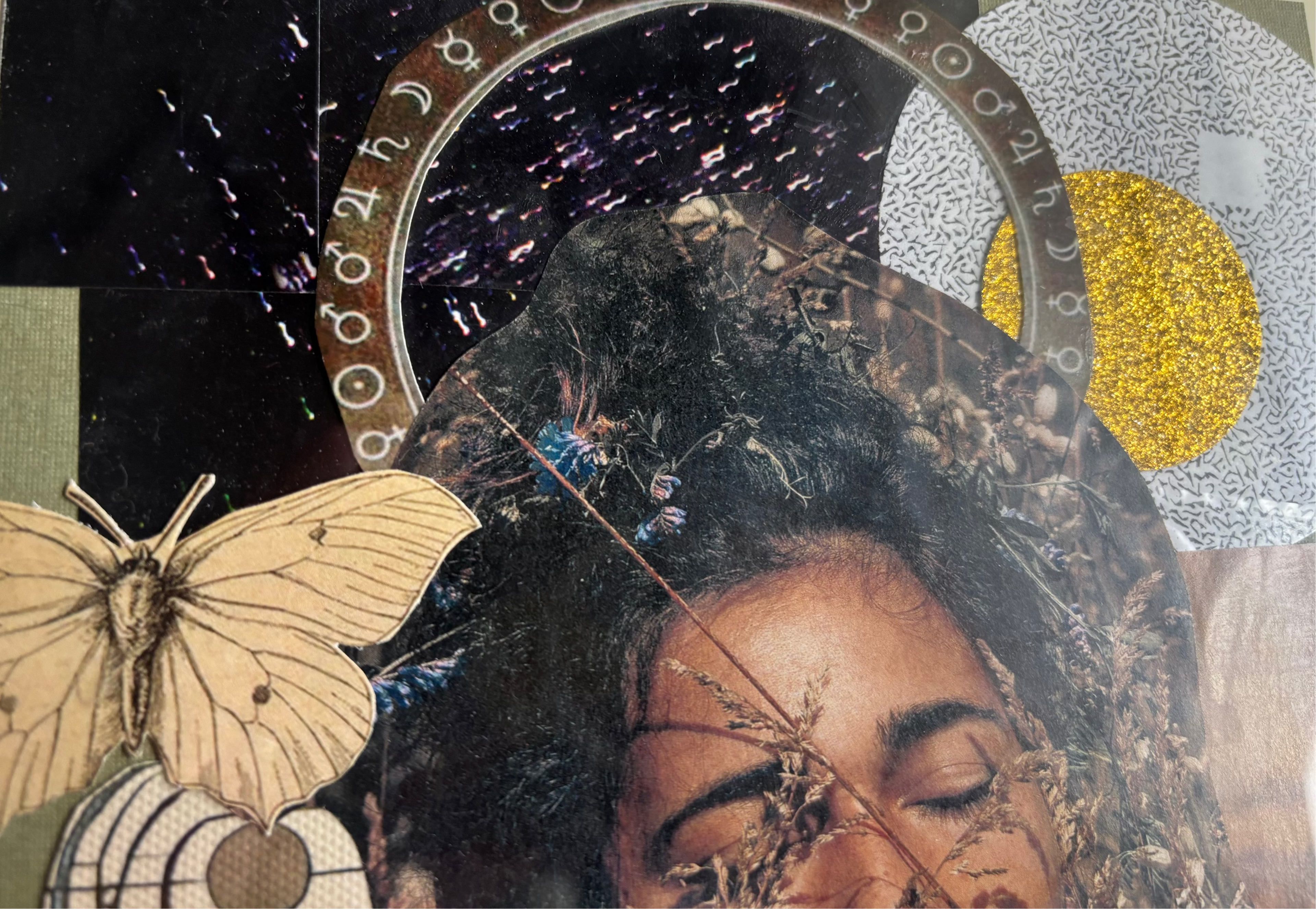 Warmth of the Sun // Spirit's Embrace - Original Collage (Framed - 9.5" x 13.5")