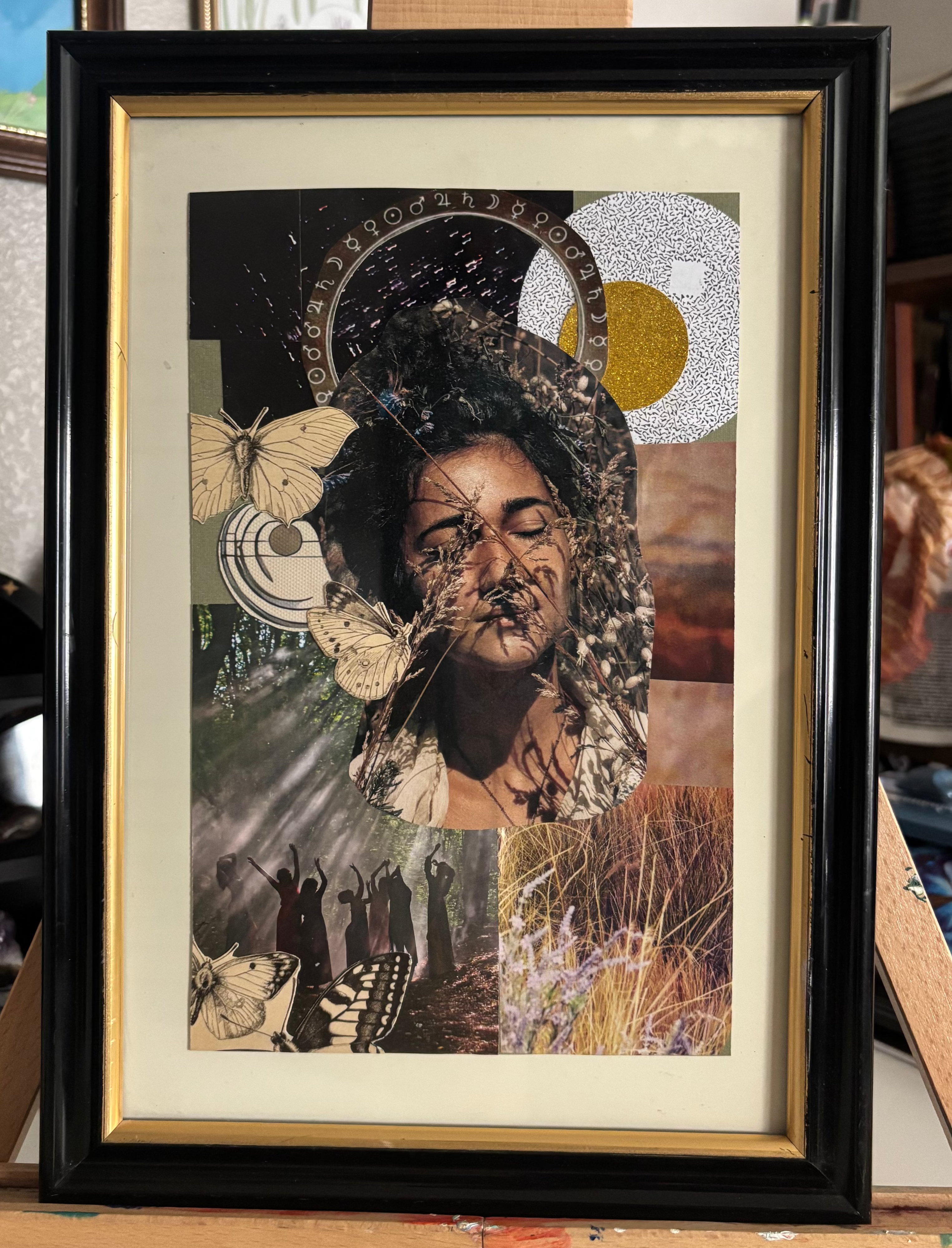 Warmth of the Sun // Spirit's Embrace - Original Collage (Framed - 9.5" x 13.5")