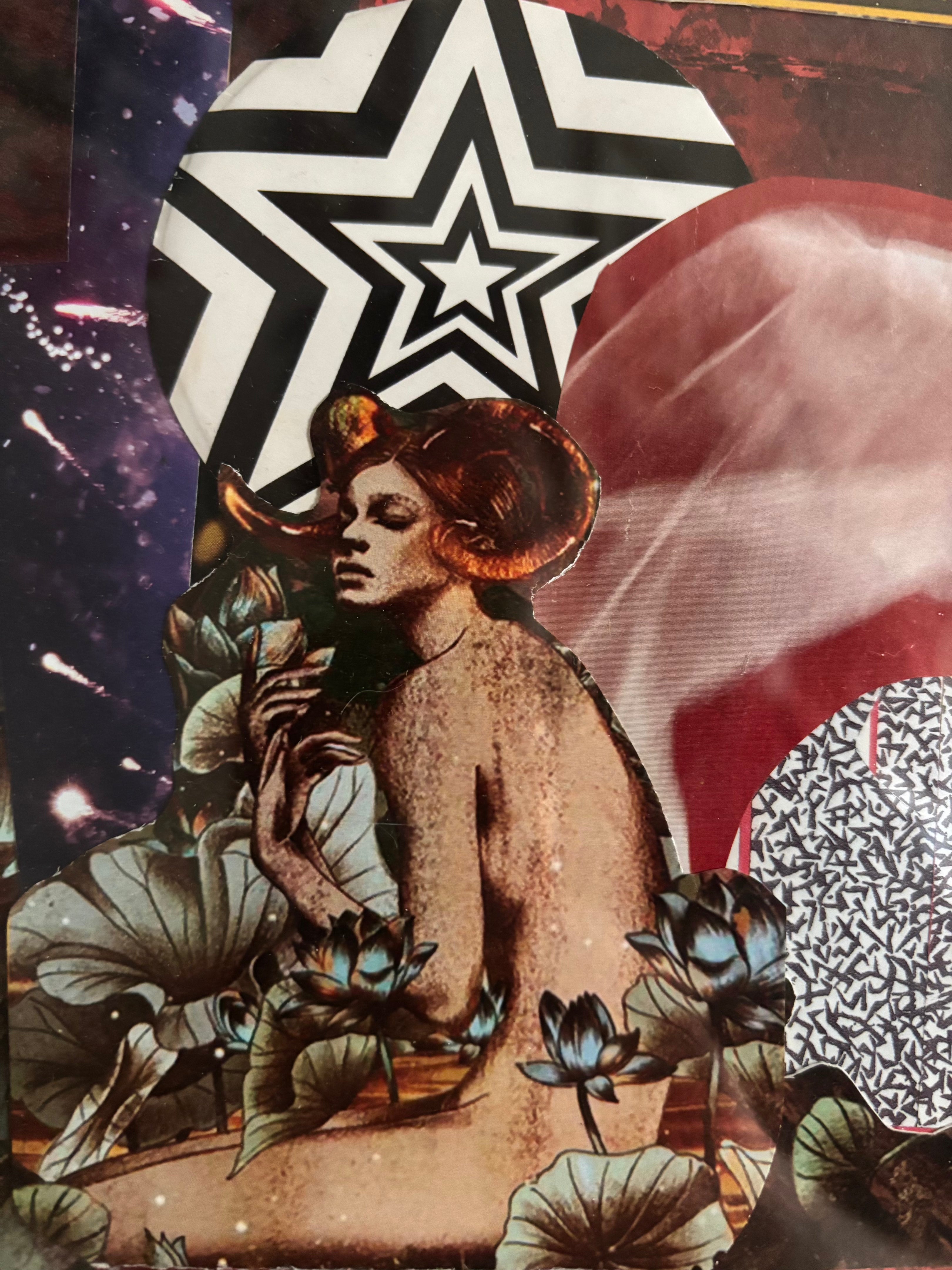 Aries Stellium - Original Collage (Framed - 9.5" x 9.5")