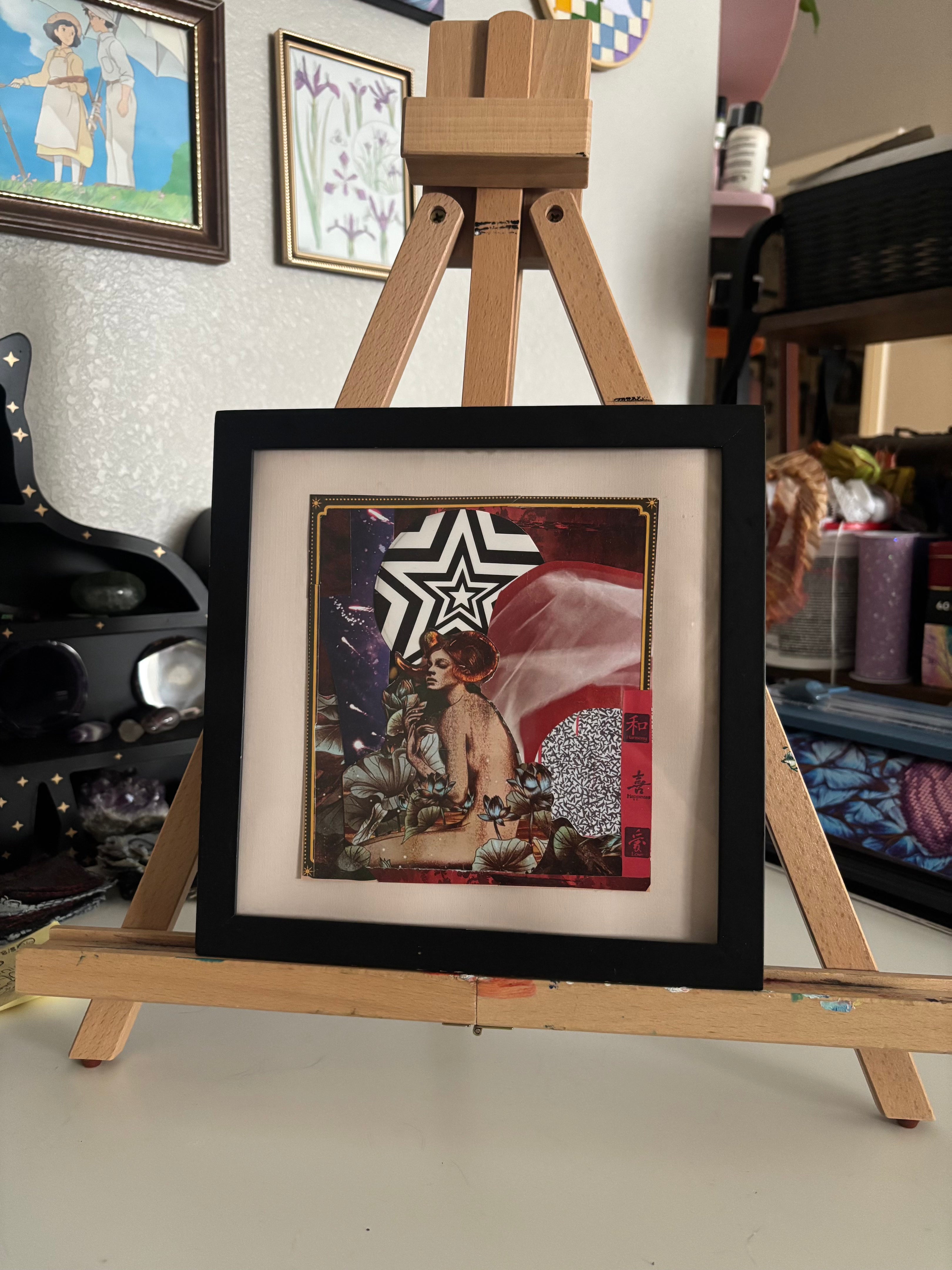 Aries Stellium - Original Collage (Framed - 9.5" x 9.5")