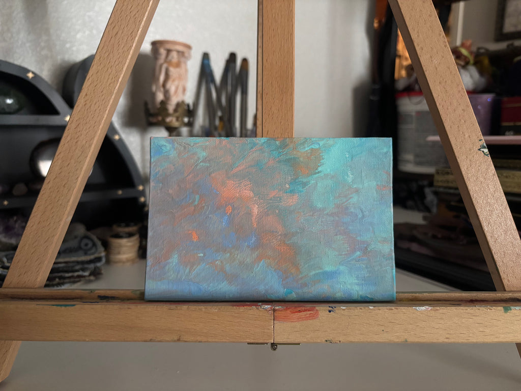 Passing Storm // Breaking Through - Original Painting on Canvas Panel (4" x 6")