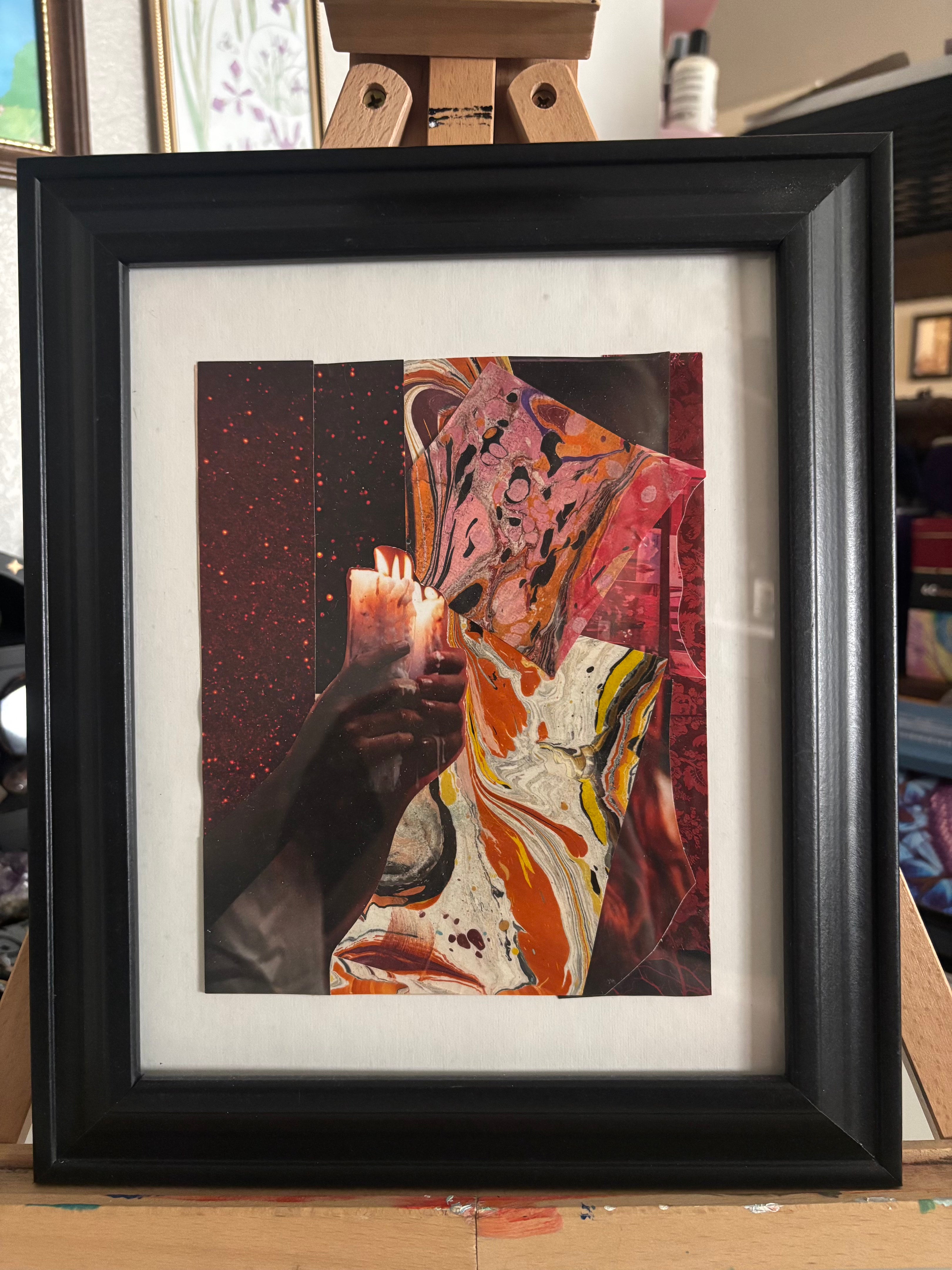 Dispelling Shadows - Original Collage (Framed - 10" x 12 in")