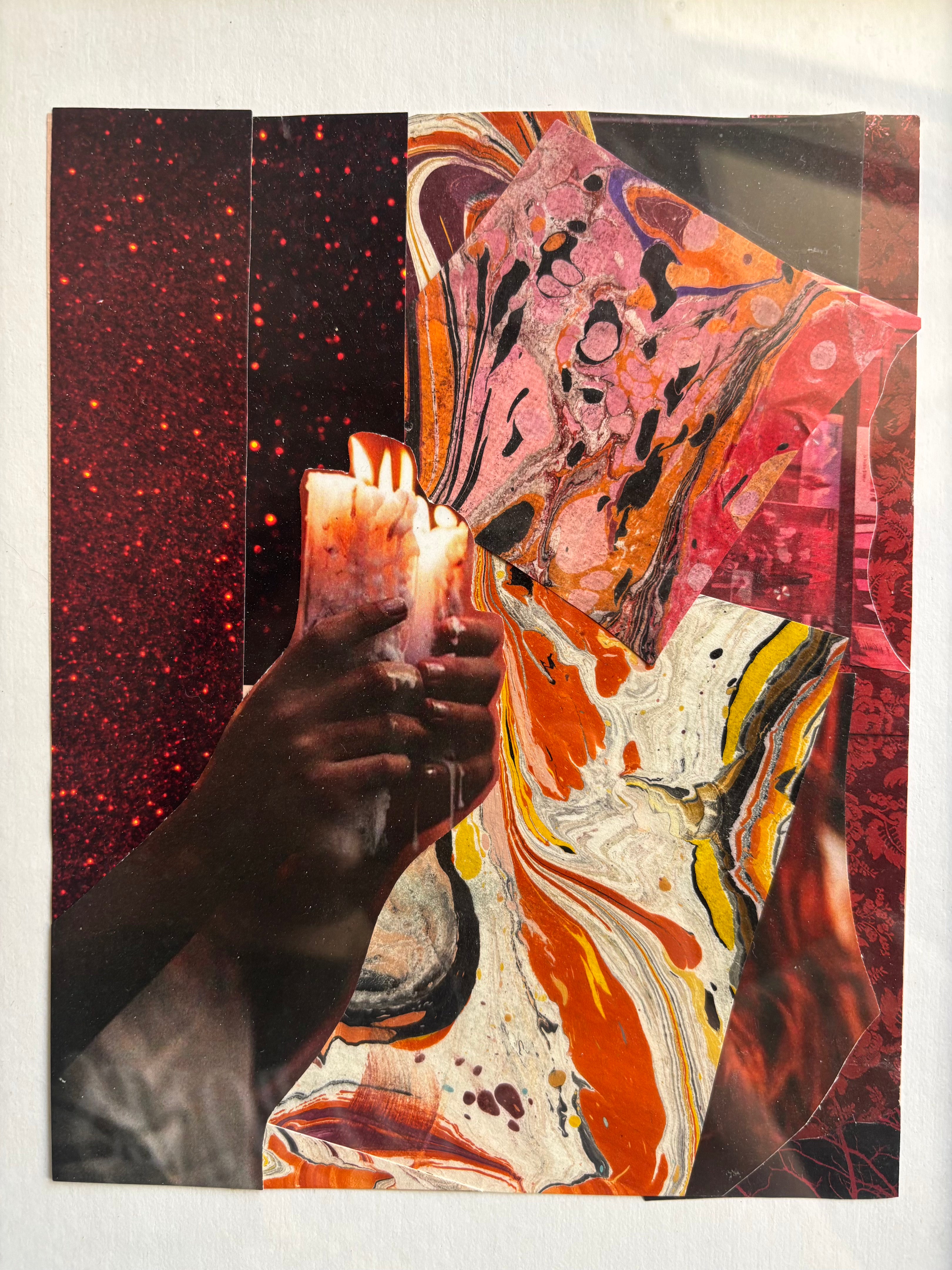 Dispelling Shadows - Original Collage (Framed - 10" x 12 in")