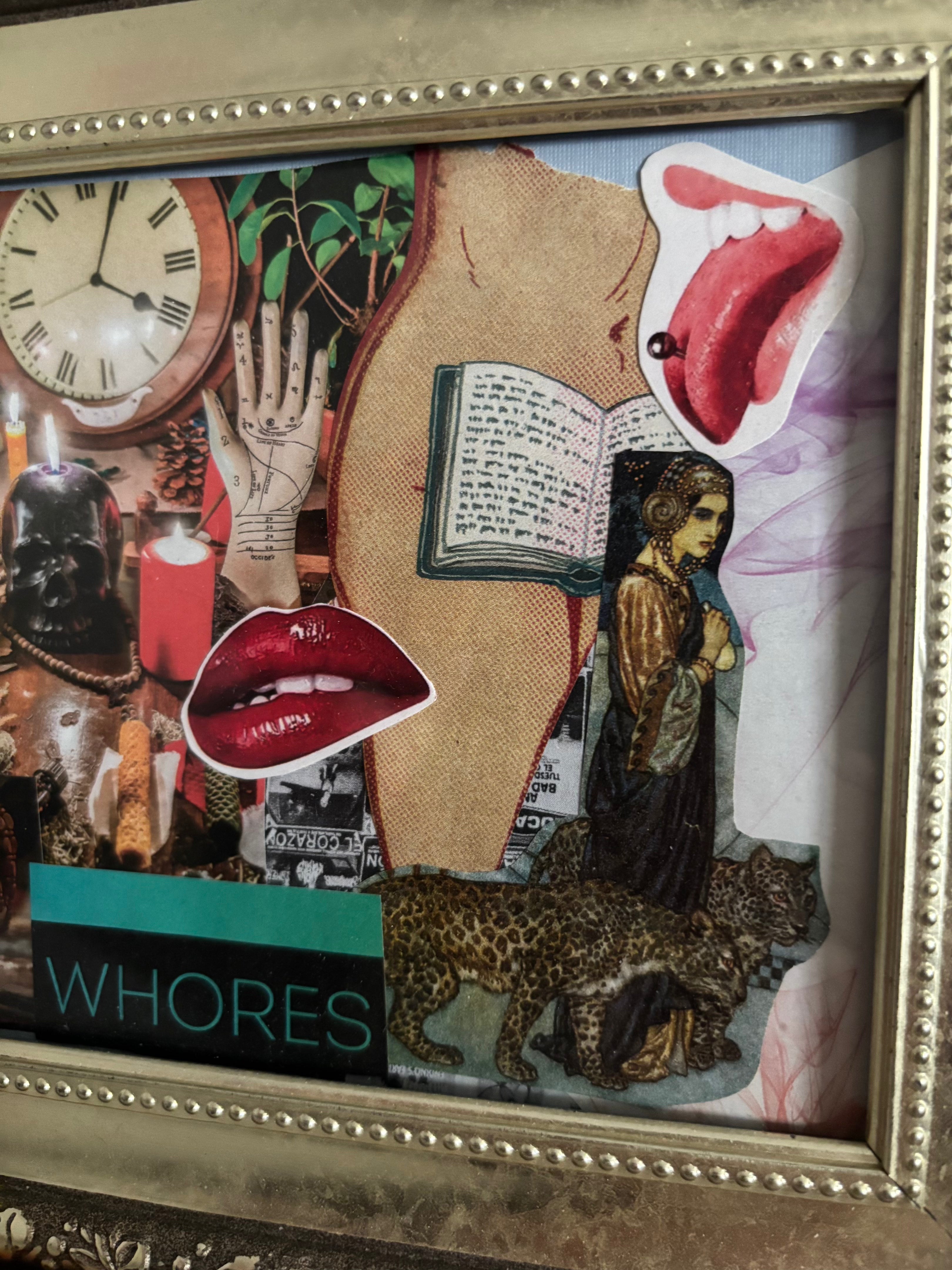 Dangerous Mystic Whores - Original Collage (Framed - 14" x 7")