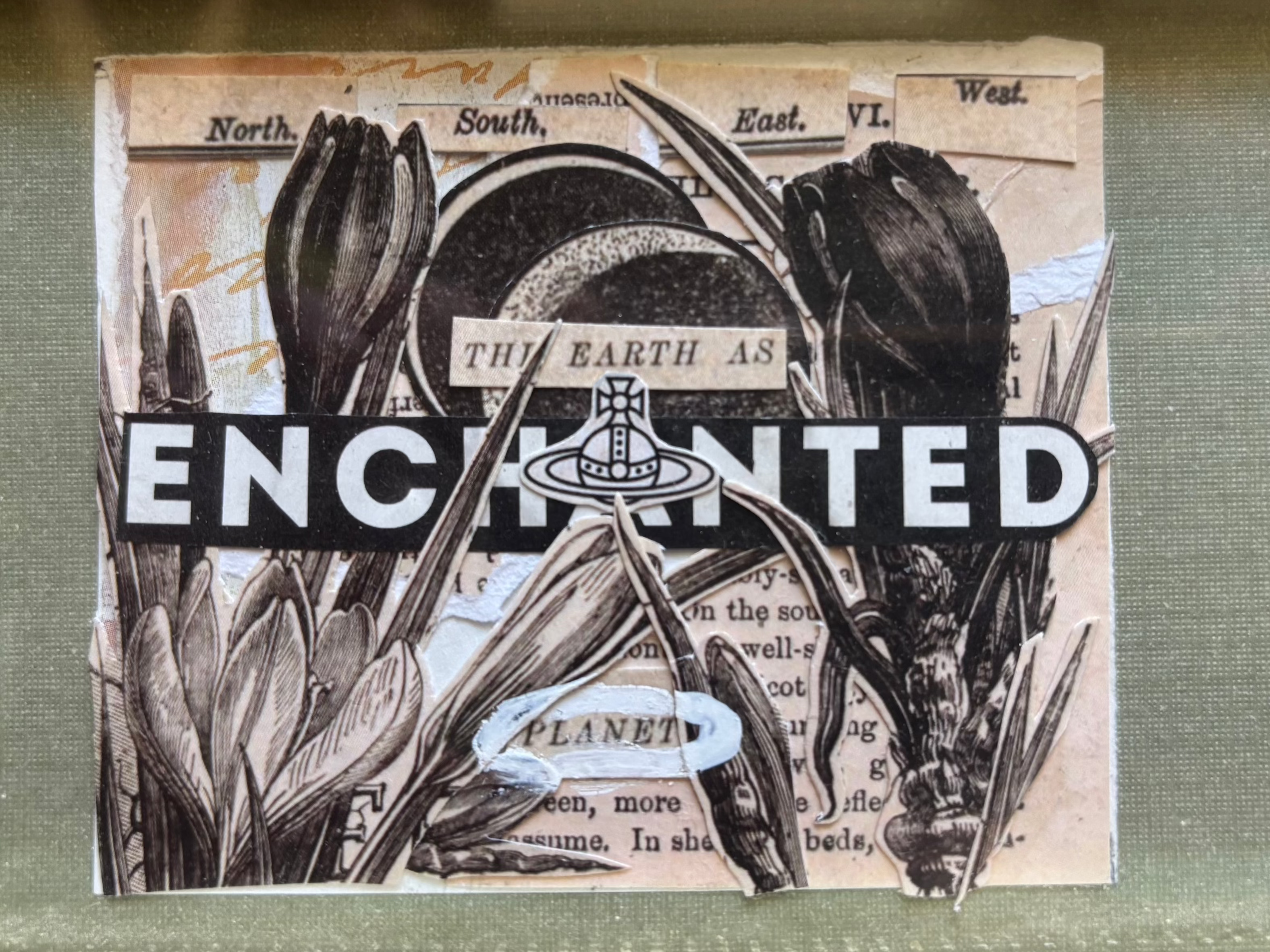 Enchanted Planet - Original Collage (Framed - 6.25" x 8.5")
