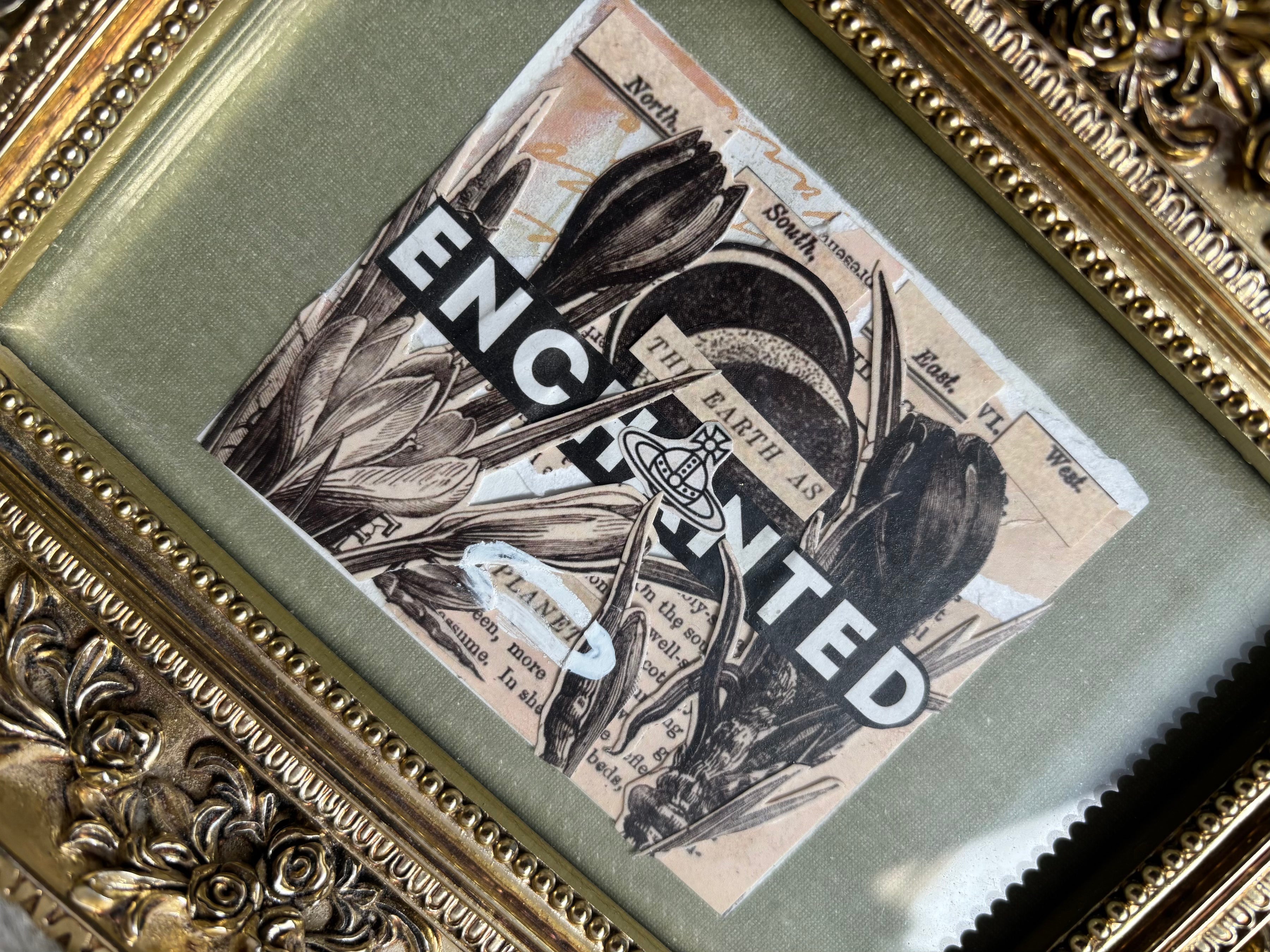 Enchanted Planet - Original Collage (Framed - 6.25" x 8.5")