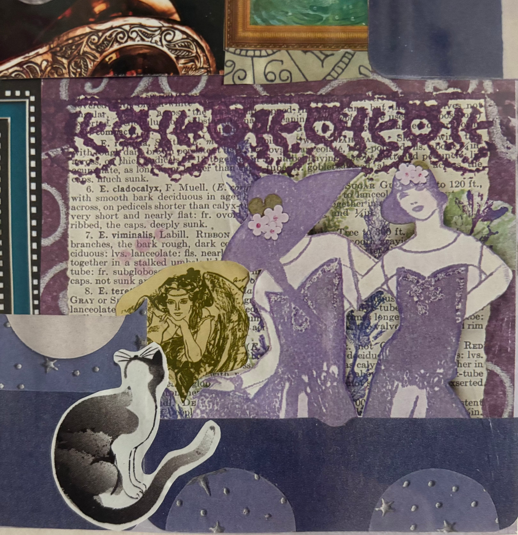 Friendly Ghosts - Original Collage (Framed - 14" x 14")