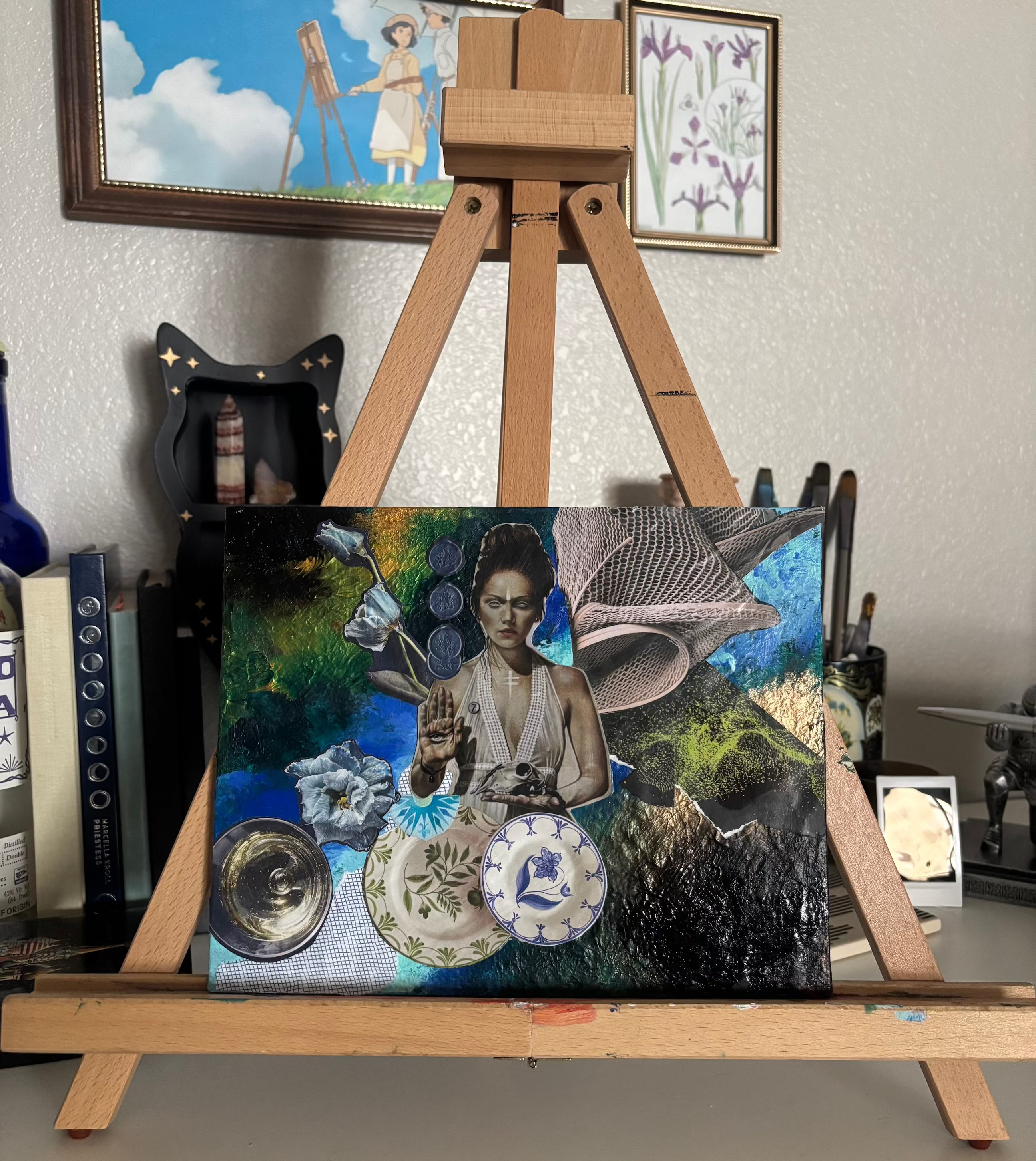 Guide & Guardian - Original Collage on Canvas Panel (8" x 10")