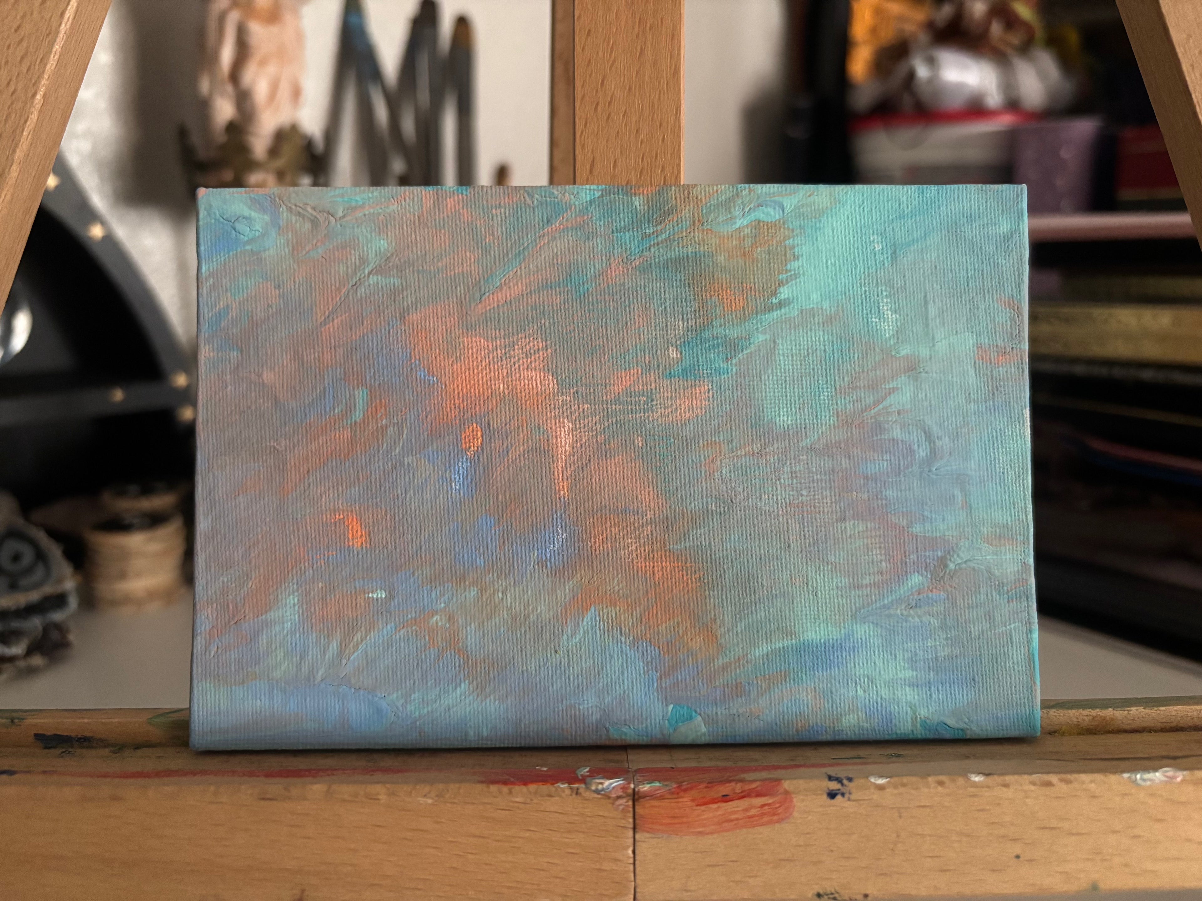 Passing Storm // Breaking Through - Original Painting on Canvas Panel (4" x 6")